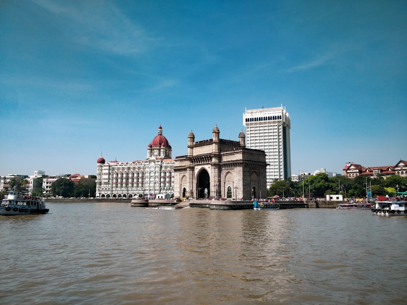 Gateway of India and Taj Hotel seen from the harbour ferry